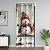 Homemissing Merry Christmas %30-%50 Oda Karartma Perdesi Noel Kardan Adam Salıncak Kapı Perdesi Gizlilik için 132 x 203 cm Noel Noel Odası Bölücü Perde Noel Noel Pencere Uygulamaları