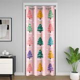 Homemissing Merry Christmas %30 -%50 Oda Karartma Perdesi Renkli Noel Ağacı Kapı Perdesi Kapı Geçidi Gizlilik için 86 x 203 cm Noel Noel Kar Tanesi Oda Bölücü Perde Kılıfı Noel Pembesi