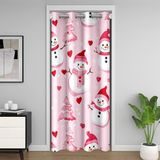 Homemissing Merry Christmas Kapı Perdesi Kapı Perdesi 106 x 203 cm Noel Ağacı ve Kardan Adam Isı Yalıtımlı Geçici Oda Bölücüler Kalp Dolap Örtüsü Yatak Odası Oturma Odası Kawaii