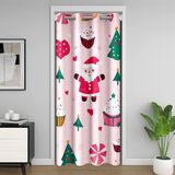 Homemissing Merry Christmas Kapı Perdesi Kapı Perdesi 150x203 cm Noel Baba Isı Yalıtımlı Geçici Oda Bölücüler Kar Tanesi Dolap Örtüsü Yatak Odası Oturma Odası Sevimli Mikrofiber
