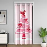 Homemissing Merry Christmas Kapı Perdesi Kapı Perdesi Gizlilik Fiyonklu Dolap Örtüsü Yatak Odası Oturma Odası Noel Ağacı Oda Bölücü Perde 132 x 203 cm Kawaii Karartma Karartma Ev Dekoru