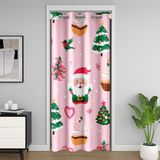 Homemissing Merry Christmas Kapı Perdesi Kapı Perdesi Gizlilik Noel Ağacı Dolap Örtüsü Noel Baba Odası Bölücü Perde 106 x 203 cm Kalp Karartıcı Karartma Ev Dekoru