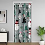 Homemissing Merry Christmas Kapı Perdesi Kapı Perdesi Gizlilik Noel Ağacı ve Kardan Adam Dolap Örtüsü Kawaii Hayvanlar Oda Bölücü Perde 132 x 203 cm Yatak Odası Oturma Odası Pencere Uygulamaları