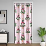 Homemissing Merry Christmas Kapı Perdesi Kapı Perdesi Gizlilik Noel Ağaçları Çam Papyon Dolap Örtüsü Pembe İlmek Estetik Oda Bölücü Perde 86x203 cm Romantik Prenses Rüya gibi Pencere Uygulamaları