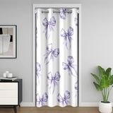 Homemissing Mor Fiyonklu Kapı Perdesi Kapı Gizliliği için Kawaii Klozet Kapağı Kızlar Ilmek Oda Bölücü Perde 86x203 cm Sevimli Yay Yatak Odası Oturma Odası Rüya Gibi Prenses Tarzı Pencere Uygulamaları