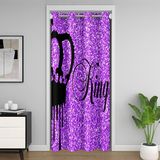 Homemissing Mor Siyah Kraliçe ve Kral Yalıtımlı 132x203 cm Rüya Gibi Gümüş Parlak Kapı Gizliliği Lüks Pencere Uygulamaları için Pastel Kapı Örtüsü Perde Romantizm Parıltılı Oda Bölücü Perde Örtüsü
