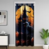 Homemissing Mutlu Cadılar Bayramı %30 -%50 Oda Karartma Kapı Perdeleri Cadılar Bayramı Kuzgun Baskılı Kapı Perdesi Gizlilik 150x203 cm Cadılar Bayramı Dekoru Cadılar Bayramı Odası Bölücü Perde Pencere