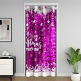 Homemissing Noel Ağacı Kapı Perdesi Kapı Perdesi Gizlilik Mutlu Noeller Dolap Örtüsü Kar Tanesi Oda Bölücü Perde 150 x 203 cm Parıltılı (Parıltısız) Yatak Odası Odası Neon Mor Beyaz Pencere