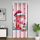 Homemissing Noel Ağaçları Kapı Perdesi Kapı Perdesi 150x203 cm E Harfi Isı Yalıtımlı Geçici Oda Bölücüler Kardan Adam Noel Baba Şapka Klozet Kapağı Kişiselleştirilmiş İlk E Yatak Odası Oturma Odası