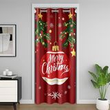 Homemissing Noel Kapı Perdesi Gizlilik Renkli Balo Odası Bölücü Perde Örtüsü Noel Temalı Noel Ağacı Kar Tanesi %30-%50 Oda Karartma Perdesi 132 x 203 cm Kırmızı Pencere Uygulamaları