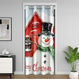 Homemissing Noel Kapı Perdesi Gizlilik Sevimli Kardan Adam %30 -% 50 Oda Karartma Perdesi 86x203 cm Noel Temalı Kar Tanesi Mutlu Yıllar Bölücü Perde Örtüsü Kırmızı Ev Pencere Uygulamaları