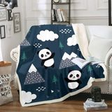 Homemissing Panda Sherpa Battaniye Sevimli Hayvan Desenli Polar Battaniye Kanepe Kanepe Panda Ayı Baskılı Dekor Peluş Battaniye Güzel Çizgi Film Dev Panda Sıcak Bulanık Battaniye Çift 152 cm x 200 cm