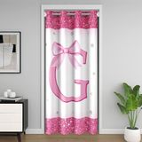 Homemissing Parıltılı Fiyonklu Kapı Perdesi Kapı Perdesi Gizlilik Mektubu 'G' Baskılı Dolap Örtüsü Yatak Odası Oturma Odası Pastel Oda Bölücü Perde 106 x 203 cm Fiyonklu Düğüm Baskı Karartma Renkli