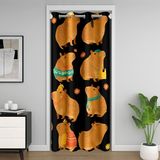 Homemissing Parti Kapibara Kapı Perdesi Kapı Perdesi Gizlilik Şenlikli Eşarp Yatak Odası için Dolap Örtüsü Yaban Hayatı Desenli Oda Bölücü Perde 132 x 213 cm Mini Çiçek Karartma Renkli Parti Teması