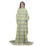 Homemissing Paskalya Polar Battaniye Kollu 127 cm x 177 cm Sevimli Tavşan Gökkuşağı Çift Yumuşak Kollu Kollu Kol Paskalya Yumurta Giyilebilir Battaniye Sıcak Güzel Çiftlik Hayvanı Bulanık Peluş