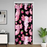 Homemissing Pembe Axolotl Kapı Perdesi Kapı Koruması için Kawaii Semender Dolap Örtüsü Sevimli Axolotl Oda Bölücü Perde 106x203 cm Sualtı Hayvanları Yatak Odası Oturma Odası Pencere Uygulamaları