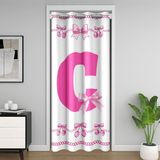 Homemissing Pembe Fiyonklu Kapı Perdesi Kapı Perdesi Giriş Gizliliği için C Harfi Dolap Örtüsü Yatak Odası Oturma Odası Karikatür Kiraz İlmek Oda Bölücü Perde 150x203 cm Karartma Ev Dekoru