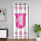 Homemissing Pembe Fiyonklu Kapı Perdesi Kapı Perdesi Gizlilik İlk Harf U Dolap Örtüsü Yatak Odası Oturma Odası için Karikatür Kiraz İlmek Oda Bölücü Perde 86x203 cm Karartma Ev Dekoru