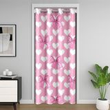 Homemissing Pembe Fiyonklu ve Kalp Kapı Perdesi Kapı Perdesi Girly Pembe Fiyonklu Dolap Örtüsü Tatlı Kalp Desenli Oda Bölücü Perde 106x213 cm Prenses Tarzı Yatak Odası Oturma Odası Sevgililer Günü