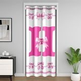 Homemissing Pembe Kemerli Kapı Perdesi Kapı Açılış Penceresi 106 x 203 cm Başlangıç Harfi H Isı Yalıtımlı Geçici Oda Bölücüler Karikatür Kiraz Fiyonklu Dolap Örtüsü Yatak Odası Oturma Odası Mikrofiber