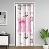 Homemissing Pembe Kemerli Kapı Perdesi Kapı Açılış Penceresi için 106 x 203 cm Sevimli Kurdele Isı Yalıtımlı Geçici Oda Bölücüler Batılı Kovboy Kızlar Dolap Örtüsü İlk Harf M Yatak Odası Oturma Odası