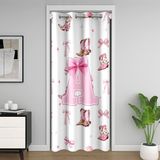 Homemissing Pembe Kemerli Kapı Perdesi Kapı Açılış Penceresi için 132 x 213 cm Sevimli Kurdele Isı Yalıtımlı Geçici Oda Bölücüler Batılı Kovboy Kızlar Dolap Örtüsü İlk Harf A Yatak Odası Oturma Odası