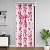 Homemissing Pembe Kurdele Kapı Perdesi Kapı Açma Gizlilik İlk Harf Yay O Yatak Odası Oturma Odası için Gardırop Örtüsü Prenses Monogram Oda Bölücü Perde 106 x 203 cm Karartma