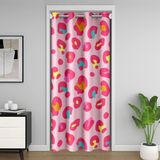 Homemissing Pembe Leopar Baskı Kapı Perdesi Kapı Pencere için 86x203 cm Çita Isı Yalıtımlı Geçici Oda Bölücüler Hayvanlar Cilt Klozet Kapağı Safari Yatak Odası Oturma Odası Mikrofiber