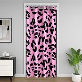 Homemissing Pembe Leopar Baskılı Dolap Örtüsü 150 x 203 cm Çocuk Çita Odası Bölücü Perde Kılıfı Erkek Çocuklar için Safari Yaban Hayatı Hayvan Kürk Baskılı Av Kapı Perdesi Kapı Kapısı Gizlilik için