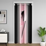 Homemissing Pembe ve Siyah Kapı Perdesi Oyun için Gizlilik Flaş Oda Bölücü Perde Örtüsü 150x203 cm Modern Sanat %30 -% 50 Oda Karartma Perdesi Yatak Odası Dekoru Dağınık Pas Pencere Uygulamaları