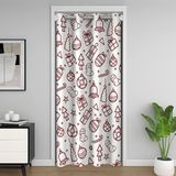 Homemissing Red Merry Christma %30 -%50 Kararan Karartma Perdesi 86 x 203 cm Noel Kapı Perdesi Kapı Perdesi Kapı Gizliliği için Noel Ağacı Kar Tanesi Oda Bölücü Perde Örtüsü Çan Kapı Perdesi