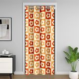 Homemissing Retro Hippi Çiçeği %30-%50 Oda Karartma Perdesi 150 x 203 cm 60S 70S Gizlilik için Harika Kapı Perdesi Vintage Boho Bitki Çiçekli Botanik Odası Bölücü Perde Sarı Ekose Pencere Uygulaması