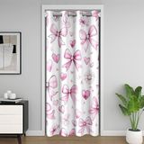 Homemissing Rozet Kapı Perdesi Gizlilik Yay Dolap Örtüsü Yatak Odası Oturma Odası için Kawaii Çiçekli Oda Bölücü Perde 132 x 203 cm Kalp Aşk Karartma Karartma Pembe