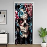 Homemissing Şeker Kafatası Kapı Perdesi Kapı Pencere için 132x213cm Gotik Isı Yalıtımlı Geçici Oda Bölücüler Gül Dolap Örtüsü Yatak Odası Oturma Odası Mikrofiber