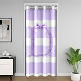 Homemissing Şerit Glitter D Harfi Baskı Kapı Perdesi Kapı Pencere için 86x203cm Mor Yay Isı Yalıtımlı Geçici Oda Bölücüler Monogram İlk Tasarım Dolap Kapağı Kişiselleştirilmiş İlk