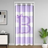 Homemissing Şerit Parıltılı B Harfi Baskılı Kapı Perdesi Kapı Perdesi için Mor Fiyonklu Dolap Örtüsü forMonogram İlk Tasarım Oda Bölücü Perde 106x203 cm Kişiselleştirilmiş İlk Karartma