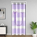 Homemissing Şerit Parıltılı Harf U Baskılı Kapı Perdesi Kapı Perdesi Gizlilik Mor Fiyonklu Dolap Örtüsü Monogram İlk Tasarım Oda Bölücü Perde 86x203 cm Kişiselleştirilmiş İlk Yatak Odası Oturma Odası