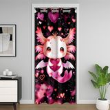 Homemissing Sevimli Axolotl Kapı Perdesi Kapı Perdesi Gizlilik Aşk Kalp Dolap Örtüsü Yatak Odası Oturma Odası için Parıltılı Galaksi Oda Bölücü Perde 106 x 213 cm Kawaii Hayvan Karartması Karartma Ev