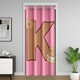 Homemissing Sevimli Capibara Kapı Perdesi Kapı Perdesi Gizlilik İlk Harf K Yatak Odası Oturma Odası için Dolap Örtüsü Kawaii Hayvan Odası Bölücü Perde 132x203 cm Karartma Ev Dekoru