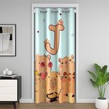 Homemissing Sevimli Capibara Kapı Perdesi Kapı Perdesi Gizlilik Mektubu J Yatak Odası Oturma Odası için Dolap Örtüsü ABC Mektup Odası Bölücü Perde 132 x 213 cm Kawaii Hayvanlar Karartma Karartma Ev