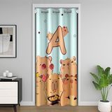 Homemissing Sevimli Capibara Kapı Perdesi Kapı Perdesi Gizlilik Mektubu Yatak Odası Oturma Odası için Dolap Örtüsü ABC Mektup Odası Bölücü Perde 106 x 213 cm Kawaii Hayvanlar Karartma Karartma Ev