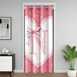 Homemissing Sevimli Fiyonk Kapı Perdesi Kapı Açılış Penceresi için 86 x 203 cm İlk Harf N Isı Yalıtımlı Geçici Oda Bölücüler Sevimli Aşk Kalp Dolap Kapağı Pembe Kız Kemeri