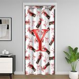 Homemissing Sevimli Kola İlmek Kapı Perdesi Kapı Gizliliği için İlk Harf Y Dolap Örtüsü Pembe Fiyonklu Oda Bölücü Perde 150x203 cm Yatak Odası Oturma Odası Pencere Uygulamaları