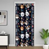 Homemissing Sevimli Köpek Kapı Perdesi Kapı Gizliliği için 106x203cm 1 Panel Çocuk Yavru Köpek Odası Bölücü Perde Erkek Kız Gençler için Karikatür Dolap Kapağı Kawaii Oda Dekoru
