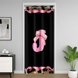 Homemissing Sevimli Kurdele Kapı Perdesi Gizlilik Kahverengi Leopar Baskı Gardırop Örtüsü İlk Harf J Oda Bölücü Perde 150 x 203 cm Kız Yay Yatak Odası Oturma Odası Pencere Uygulamaları
