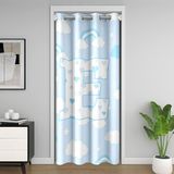 Homemissing Sevimli Mavi Gökkuşağı Kapı Perdesi Kapı Perdesi Gizlilik Yıldız Ay Baskılı Dolap Örtüsü Kişiselleştirilmiş E Harfi Oda Bölücü Perde 106x213 cm Aşk Kalp Yatak Odası Oturma Odası Pencere