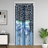 Homemissing Sevimli Mavi Kurdele Kapı Perdesi Pencere 132 x 203 cm Prenses Kemeri Isı Yalıtımlı Geçici Oda Bölücü Leopar Zebra Gardırop Örtüsü Yatak Odası Oturma Odası Mikrofiber