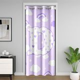 Homemissing Sevimli Mor Gökkuşağı Kapı Perdesi Kapı Perdesi Gizlilik Yıldız Ay Baskılı Dolap Örtüsü Kişiselleştirilmiş D Harfi Oda Bölücü Perde 132 x 203 cm Aşk Kalp Yatak Odası Oturma Odası Pencere