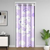 Homemissing Sevimli Mor Gökkuşağı Kapı Perdesi Kapı Perdesi Gizlilik Yıldız Ay Baskılı Dolap Örtüsü Kişiselleştirilmiş Mektup S Oda Bölücü Perde 132 x 203 cm Aşk Kalp Yatak Odası Oturma Odası Pencere