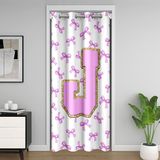Homemissing Sevimli Mor Kurdele Kapı Perdesi Kapı Açıklığı Gizlilik Monogram Gardırop Örtüsü Kişiselleştirilmiş İlk J Oda Bölücü Perde 106 x 213 cm Koket Yay Yay Yatak Odası Oturma Odası